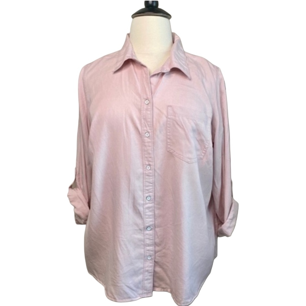 NWT Plus Size Style & Co Pink Button Down Top